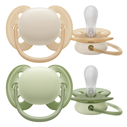 Philips Avent ultra soft Sucettes 0-6 mois beige et vert