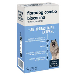 Biocanina Fiprodog Combo Spot-on moyens chiens 3 pipettes