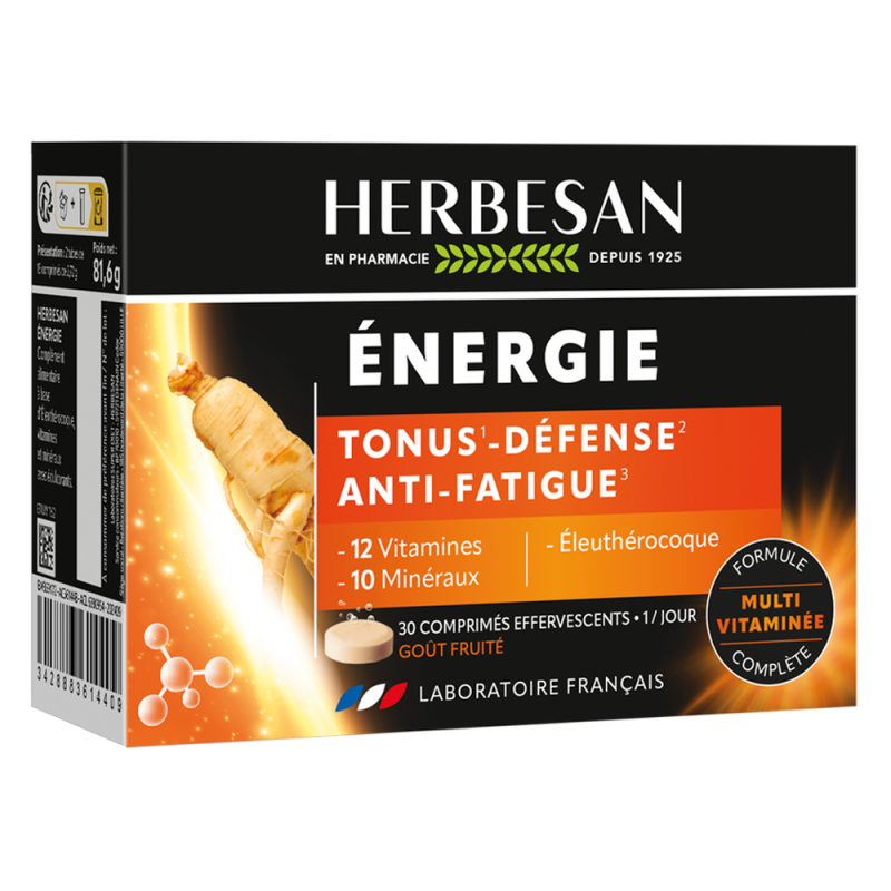 Herbesan Énergie 30 comprimés effervescents Herbesan Énergie 30 comprimés effervescents