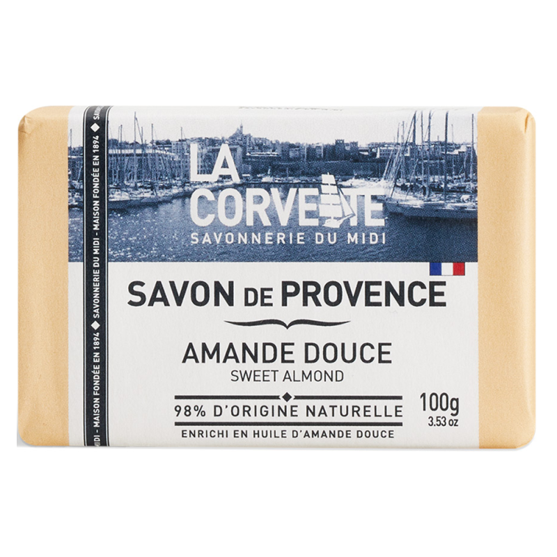 La Corvette Savon de Provence Amande douce 100gr La Corvette Savon de Provence Amande douce 100gr
