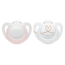 NUK Starlight Sucette en silicone 0-2 mois Rose 2 pièces