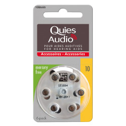Quies Audio Piles Auditives Modèle 10 - 6 pack