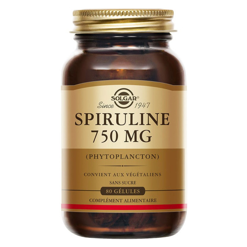 Solgar Spiruline 750 mg 80 gélules
