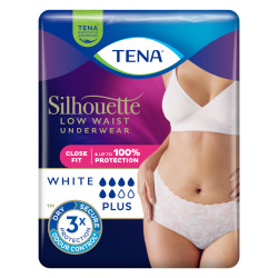 Tena Silhouette Sous-vêtement absorbant taille basse Blanc M 12 pièces