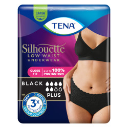 Tena Silhouette Sous-vêtement absorbant taille basse Noir L 10 pièces