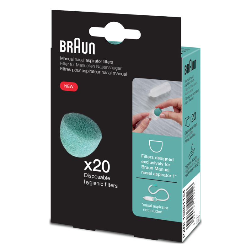Braun 20 Filtres pour aspirateur nasal manuel Braun 20 Filtres pour aspirateur nasal manuel