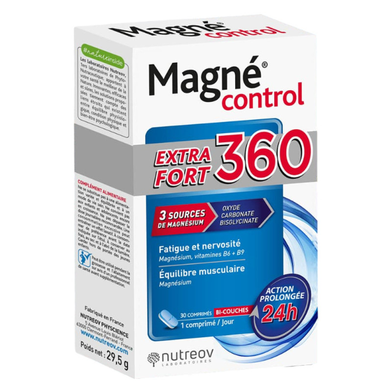 Nutreov Magné Control Extra Fort 360 - 30 comprimés Nutreov Magné Control Extra Fort 360 - 30 comprimés