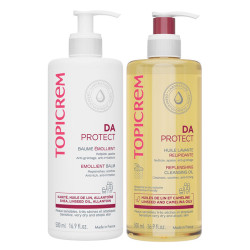 Topicrem Da Protect Baume émollient + Huile lavante 2x500ml