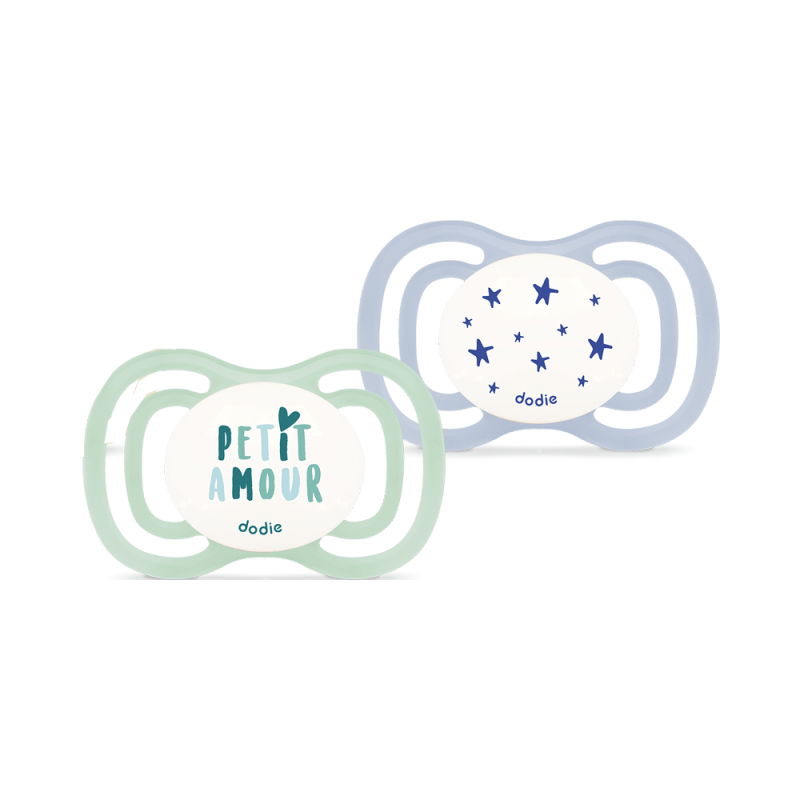 Dodie Extra 2 Sucettes anatomiques 0-6mois Dodie Extra 2 Sucettes anatomiques 0-6mois