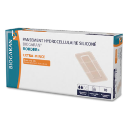 Biogaran Border+ Pansement hydrocellulaire siliconé 6cmx12cm boîte de 10