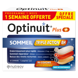 Nutreov Optinuit Plus Sommeil triple action 8H 30 comprimés
