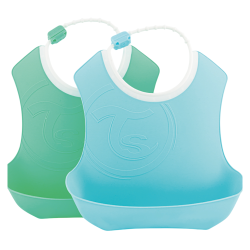 Twistshake 2 Bavoirs récupérateurs 4 mois+ bleu et vert