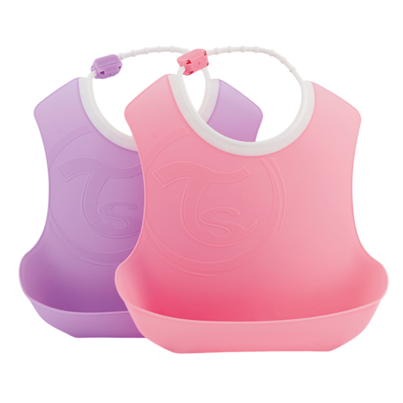 Twistshake 2 Bavoirs récupérateurs 4 mois+ rose et violet Twistshake 2 Bavoirs récupérateurs 4 mois+ rose et violet
