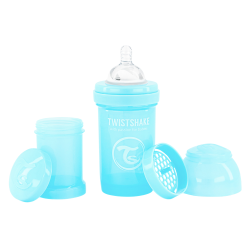 Twistshake Biberon anti-colique 0 mois+ bleu pastel 180ml