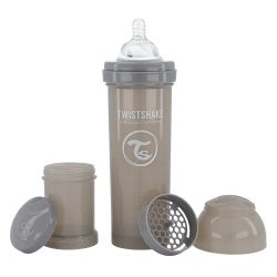 Twistshake Biberon anti-colique 4 mois+ gris 330ml