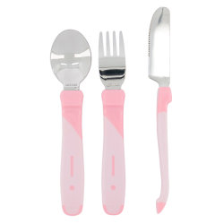 Twistshake Couverts d'apprentissage 12 mois+ rose pastel
