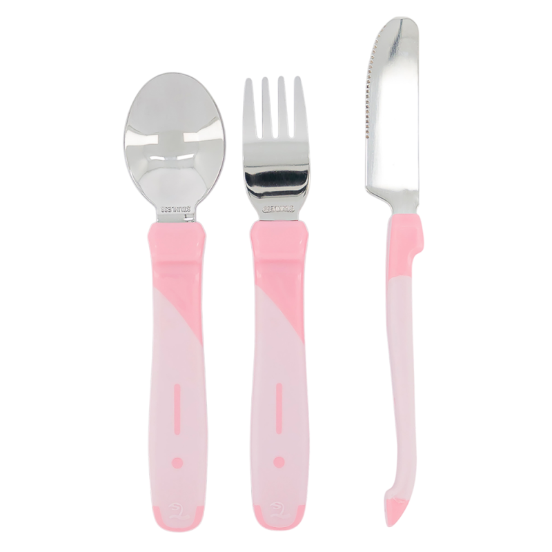 Twistshake Couverts d'apprentissage 12 mois+ rose pastel Twistshake Couverts d'apprentissage 12 mois+ rose pastel