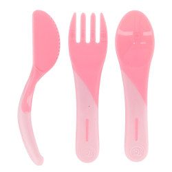 Twistshake Couverts d'apprentissage 6 mois+ rose pastel