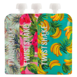 Twistshake Gourdes réutilisables fruits 6 mois+ lot de 3x220ml