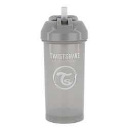 Twistshake Tasse à paille 6 mois+ gris pastel 360ml