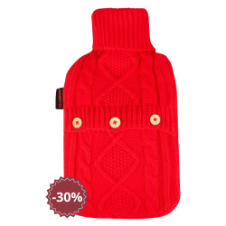 Calindoo Bouillotte Tricot Rouge 2L