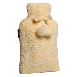 Calindoo Bouillotte à Eau Housse Pompon jaune 2L