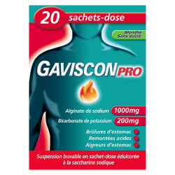 GavisconPro Menthe sans sucre suspension buvable 20 sachets