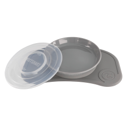 Twistshake Click-Mat mini + Assiette gris pastel