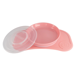 Twistshake Click-Mat mini + Assiette rose pastel