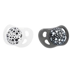 Twistshake 2 Sucettes orthodontiques noir et blanc 0 - 6 mois