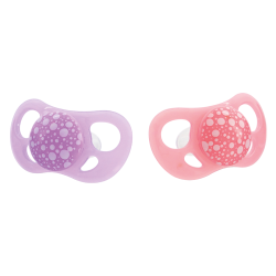 Twistshake 2 Sucettes orthodontiques violet et rose pastel 6 mois+