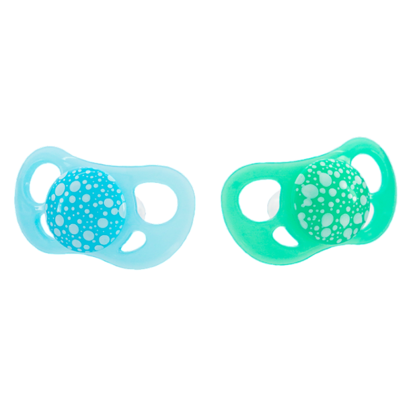 Twistshake 2 Sucettes orthodontiques turquoise et gris clair 6 mois+