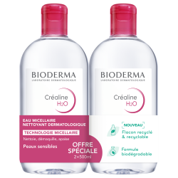 Bioderma créaline H20 l'eau micellaire offre spécial duo 2x500ml