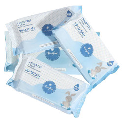Ainsifont Lingettes à l'eau lot de 4 x 60 pièces