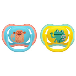 Avent Pacifier Ultra Air Sucettes orthodontiques motifs animaux 6 - 18 mois lot de 2