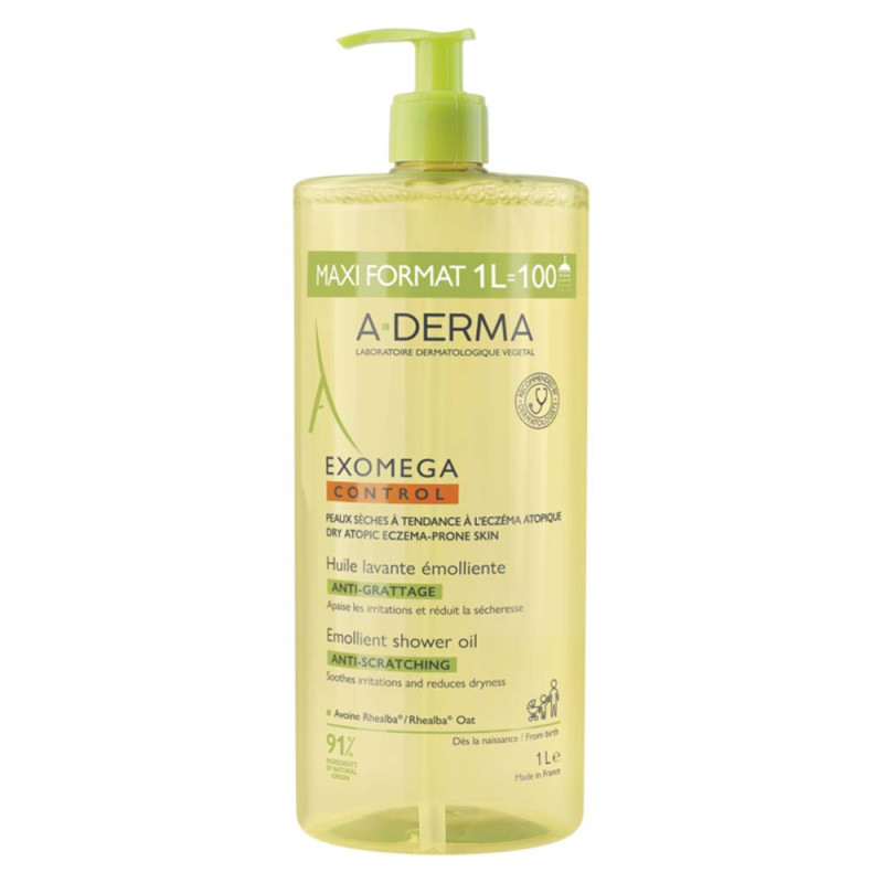 A-Derma Exomega Control Huile lavante émolliente anti-grattage 1L