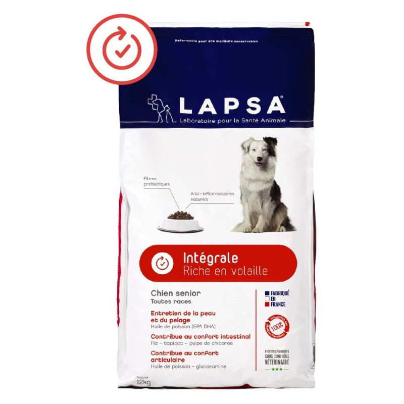 Lapsa Intégrale Chien Sénior toutes races croquettes 12kg