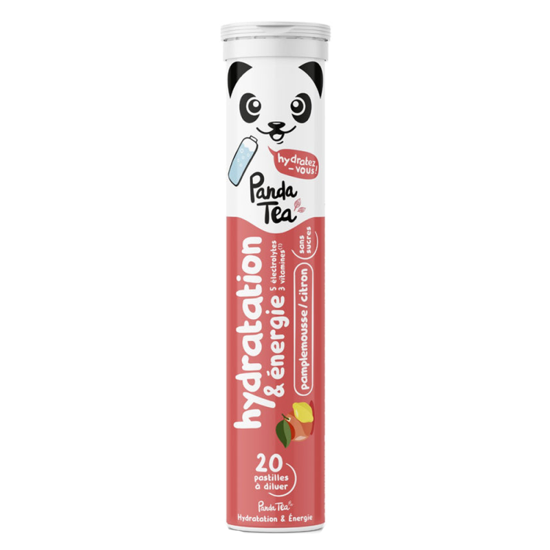 Panda Tea Hydratation & Énergie pamplemousse-citron 20 pastilles à diluer