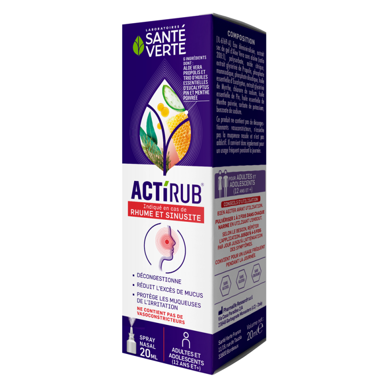 Santé Verte Actirub rhume et sinusite Spray nasal 20ml