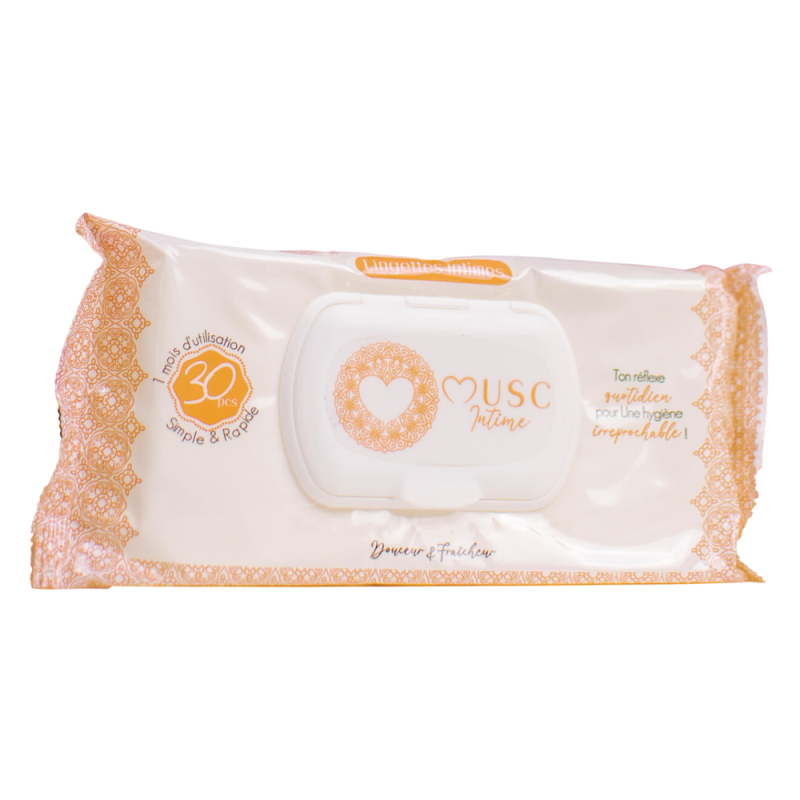 Musc Intime La Précieuse Lingettes intimes Amber Flower Paquet de 30
