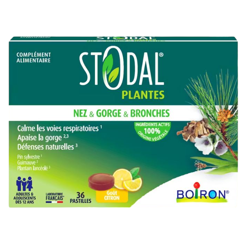 Boiron Stodal Plantes 36 pastilles goût citron