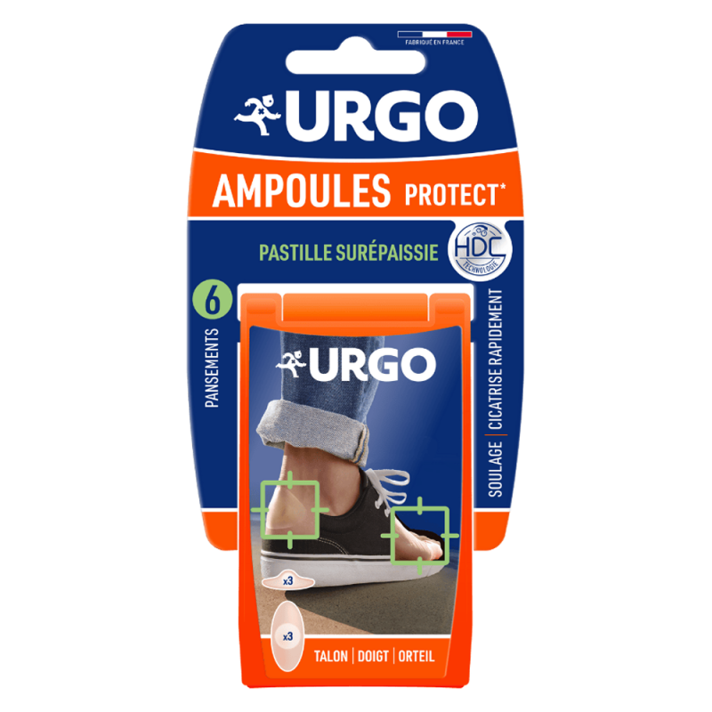 Urgo Ampoules Protect Surépaissie Talon doigt orteil 6 pansements