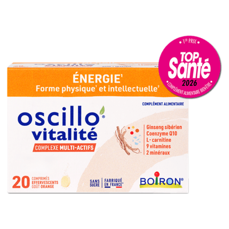 Boiron Oscillo' Vitalité Complexe Multi-actifs 20 comprimés goût orange