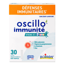 Boiron Oscillo' immunité dès 3 ans 30 sticks goût tropical