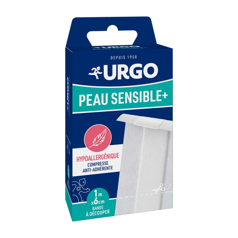 Urgo Peau sensible+ Bande à découper 1m x 6cm