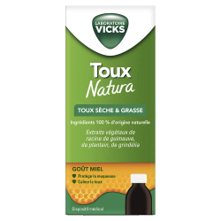 Vicks Toux Natura Toux sèche et grasse sirop goût miel 140ml