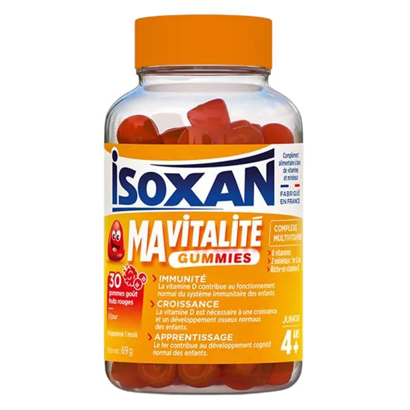 Isoxan Ma Vitalité Junior 4 ans+ 30 gommes goût fruits rouges
