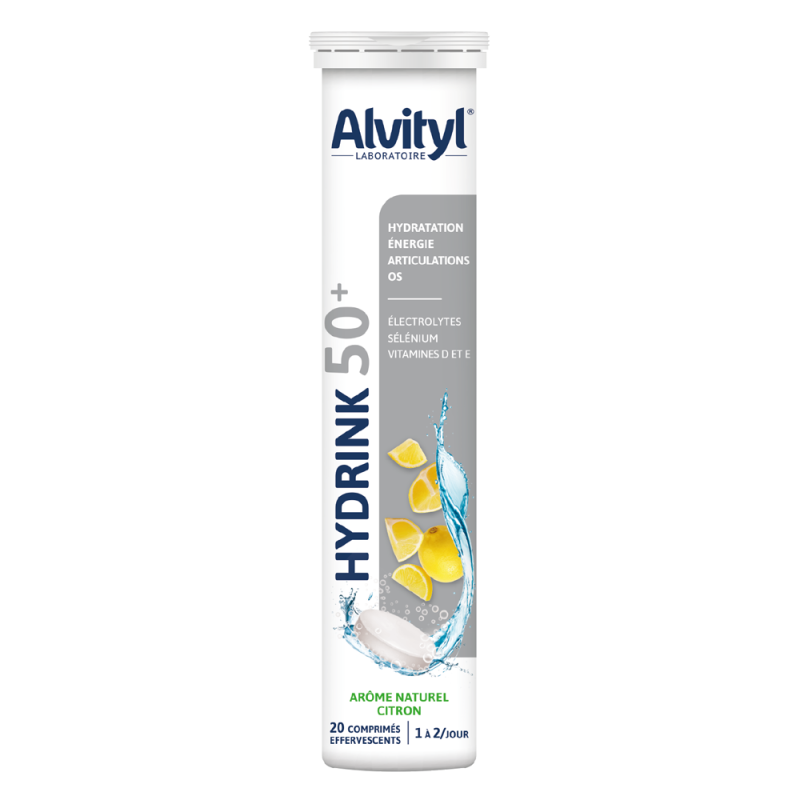Alvityl Hydrink 50+ arôme naturel citron 20 comprimés effervescents