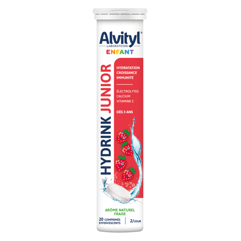 Alvityl Hydrink Junior arôme fraise 20 comprimés effervescents