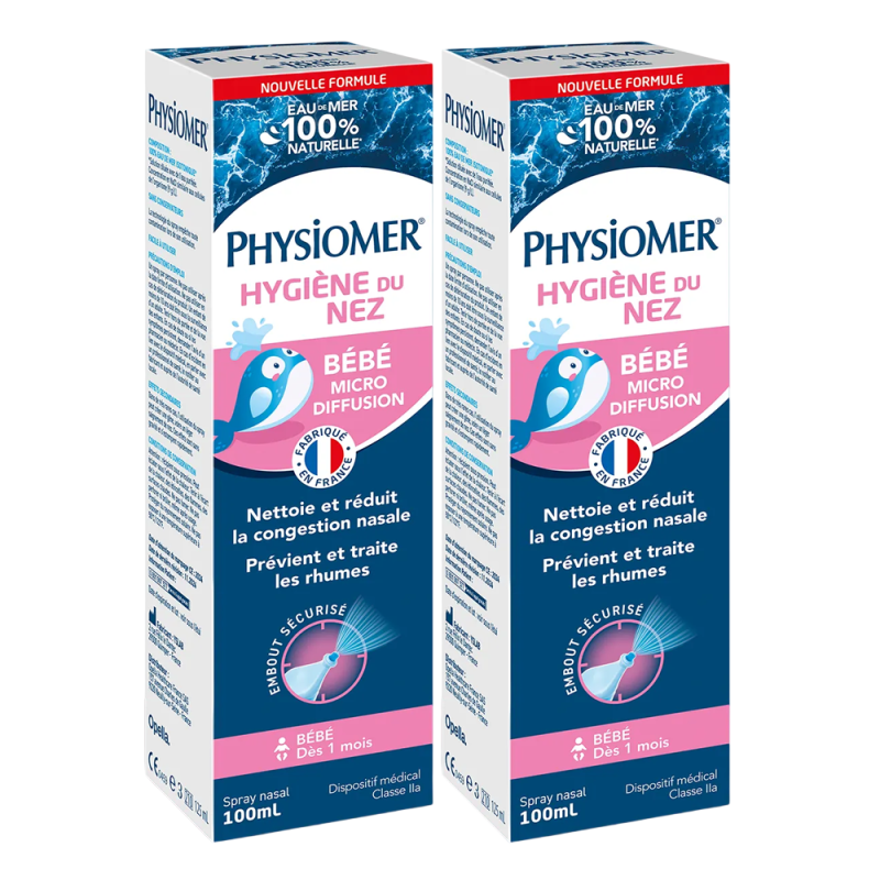 Physiomer Hygiène du Nez Bébé Micro-diffusion lot de 2x100ml